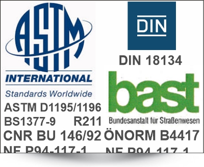HMP PDG - Statischer Plattendruckversuch - Prüfvorschriften, Standards DIN 18134, ASTM D1195/1196, RStO 01, BS1377-9, TDOK 2014:0141  