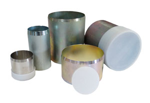 Ausstechzylinder/ Entnahmezylinder nach ISO 22475-1 - DIN 18125-2 (Ø 100 mm x 120 mm Höhe und andere Größen aus nahtlosem Präzisionsstahlrohr mit einseitiger Schneide) und dazugehörigen Kappen/ Deckeln
