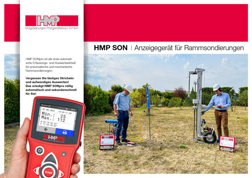 HMP SON Prospekt - Informationen zu mechanischen und pneumatischen Rammsondierungen mit HMP SONpro - die elektronische Erfassungs- und Auswerteeinheit HMP SON Prospekt, DE